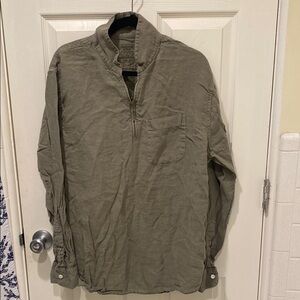 Men's Olive Green  linen Abercrombie & fitch shirt
